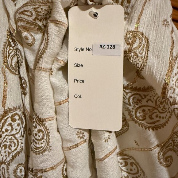 Boho-Chic Halter Dress Beige Paisley Print Lightweight Festival Resort Wear NWT - Picture 6 of 11